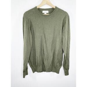 Meraki Green Crewneck Long Sleeve Cotton Knit Sweater Women's Size Large L